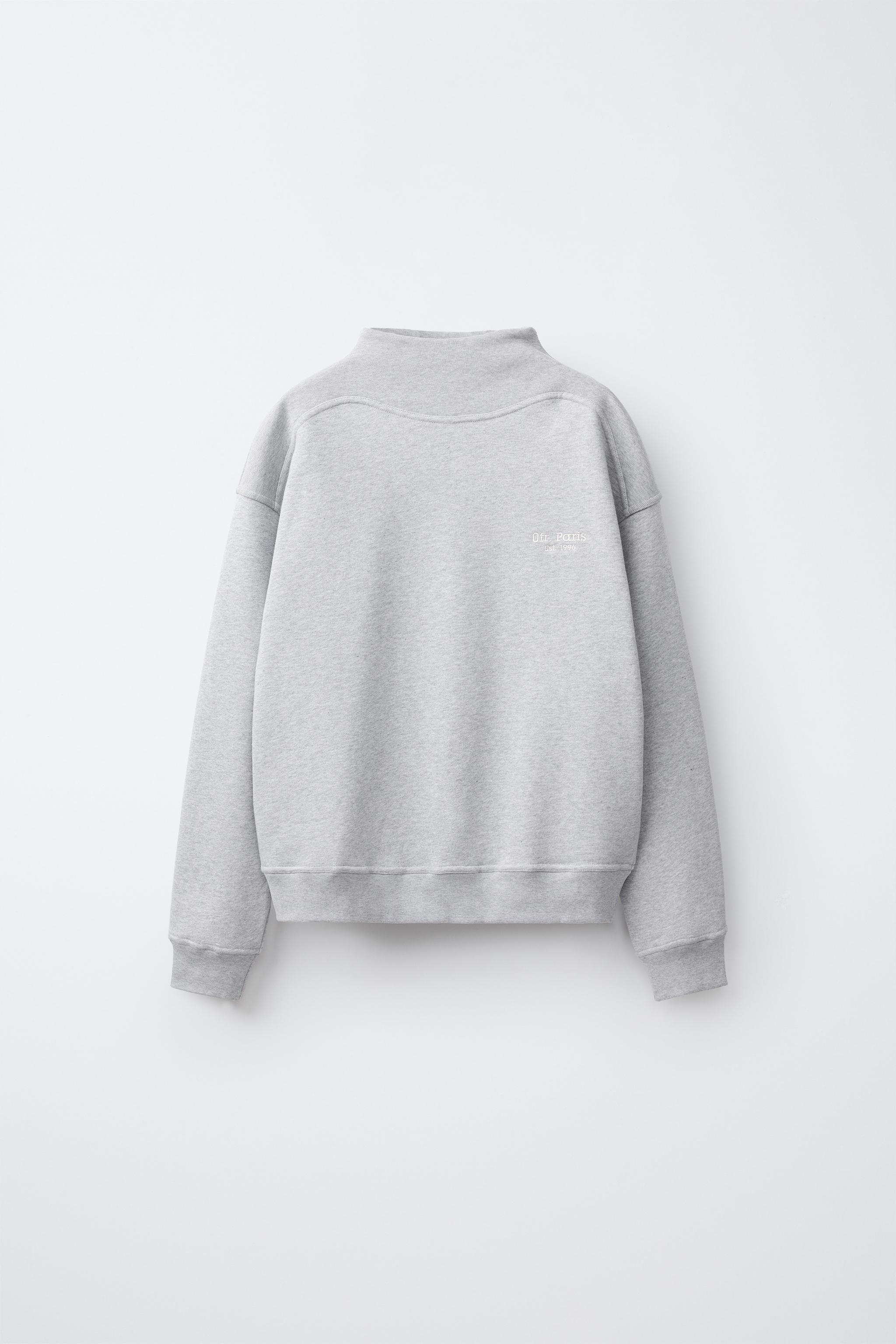 0FR. PARIS X ZARA EMBROIDERED COTTON BLEND SWEATSHIRT